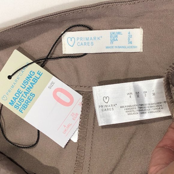 Primark Cares Womens Size 0 Olive Green Flared Pleated High Rise Short Skort - Picture 6 of 8